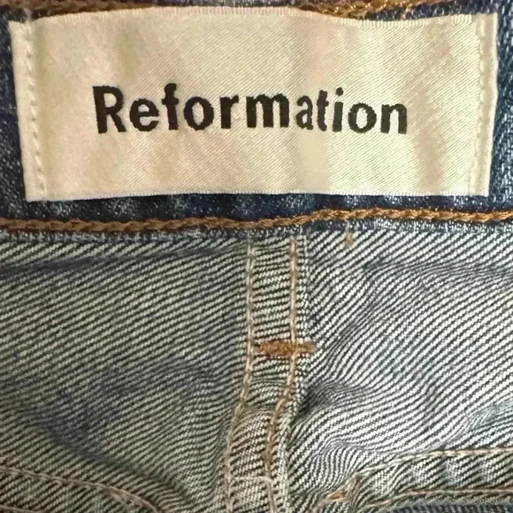 Reformation Julia High Cigarette Jean Baltic Wash Size 27 - Picture 3 of 6